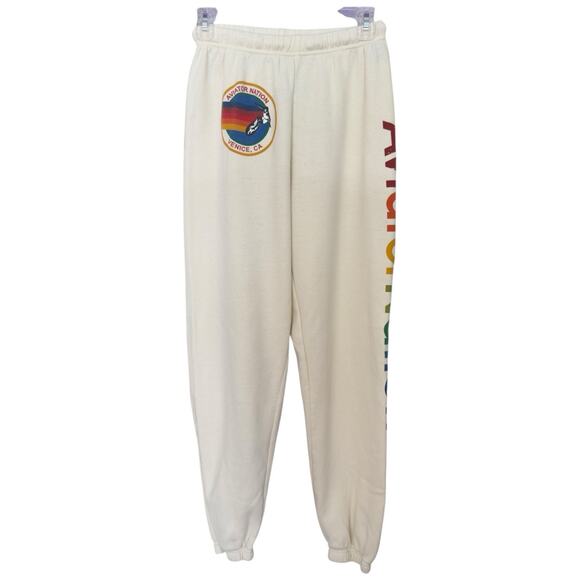 Aviator Nation Pants - Aviator Nation AV Sweatpant in Vintage White Size S